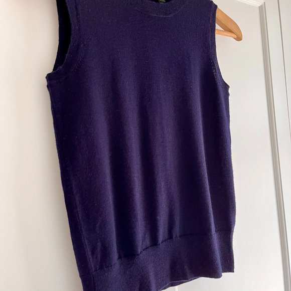 J. CREW Navy Blue Merino Wool Vest - Picture 5 of 9